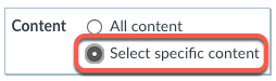select specific content
